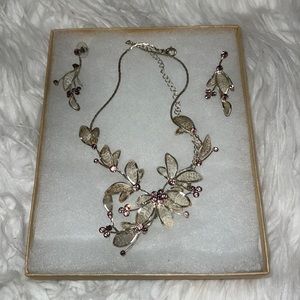 Necklace and Earring Set - Silver & Sparkle
